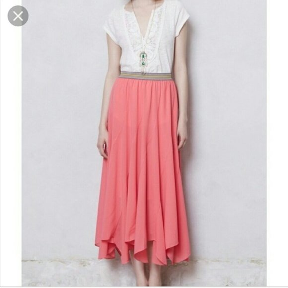 Anthropologie VanessaVirginia chiffon maxi skirt. Sz LP. - Picture 1 of 6